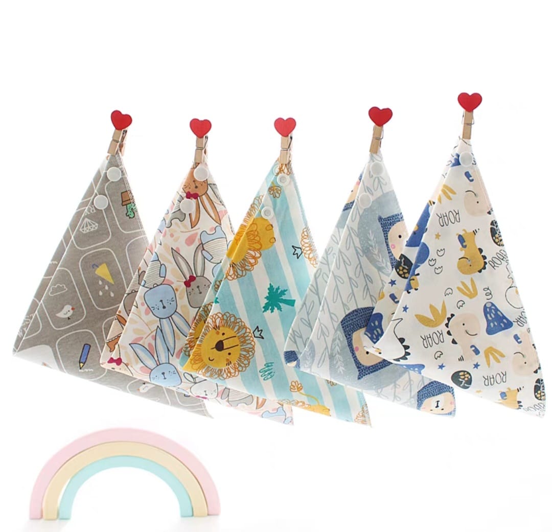 EM Triangle Bibs 100% Cotton *Design Choose at Fair* - Pack of 5